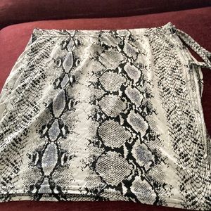 Snake skin cotton wrap mini skirt pretty little things